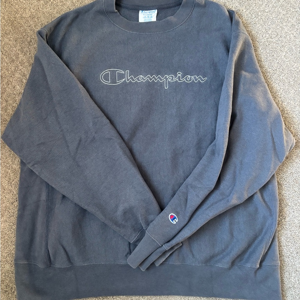 Champion Men's Dark Gray Crewneck Sweater